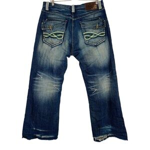 Vintage Akademiks Y2k Distressed Baggy Wide Straight leg Jeans Size 36